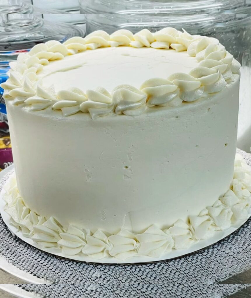 White German Chocolate Cake with Cheesecake Center